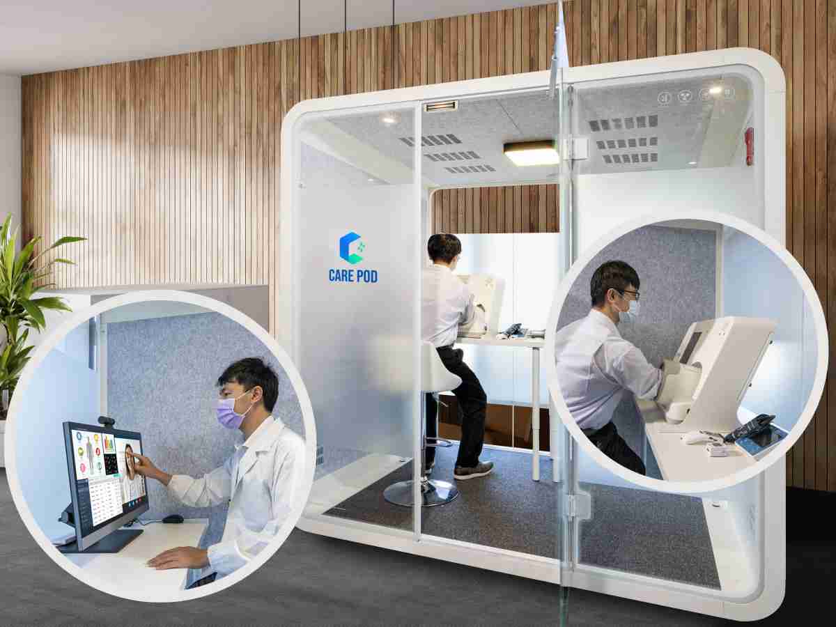 达擎于医疗科技展中展出＂远距诊疗舱＂，，以因应医疗数字化及社会高龄化趋势下、、、、复诊及慢性病患等族群对于远距看诊需求逐渐升高所推出的创新整合方案。。多功能合一、、、、高隐私性的远距诊疗舱可根据病患端与医师端的不同需求，，提供弹性化及客制化功能，，节省医生和病患的精力及时间