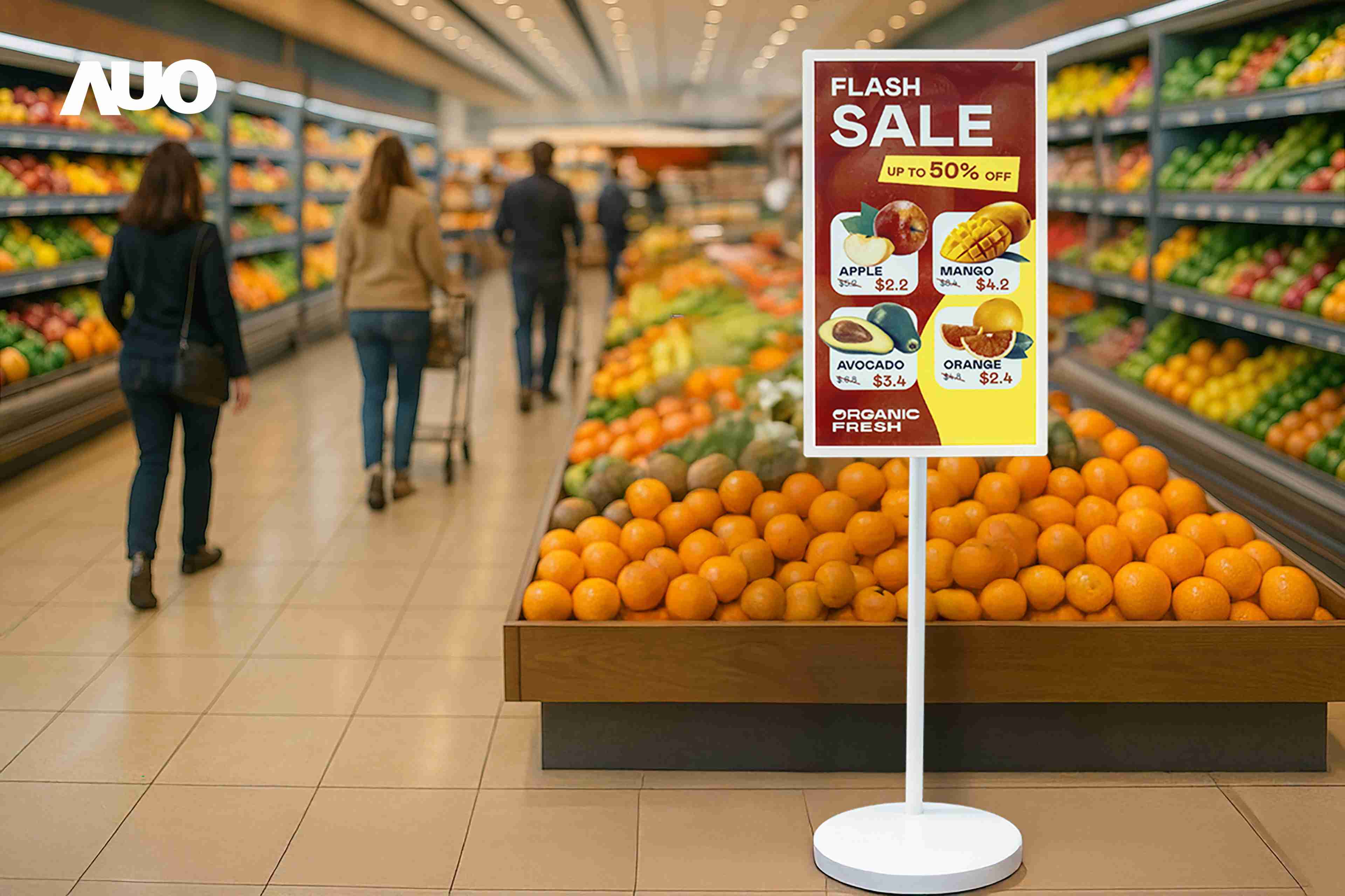 达擎首亮相低功耗、、、、全彩的〝aecoPost电子纸解决方案〞，，，，仅在更新画面时需要微量的电力驱动，，无需布建电线的便捷设计，，，，使其可灵活应用、、、随意置放，，，并可透过云端或行动装置app，，轻松管理及排程广告内容，，晋升店头营销利器。。